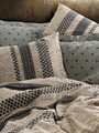 Lenjerie de pat dubla Super King (FR), Arlo - Brown, Cotton Box, Bumbac Ranforce