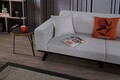 Canapea extensibila 3 locuri, Artie, 560ARE2916, Lemn de fag / PAL, Gri deschis