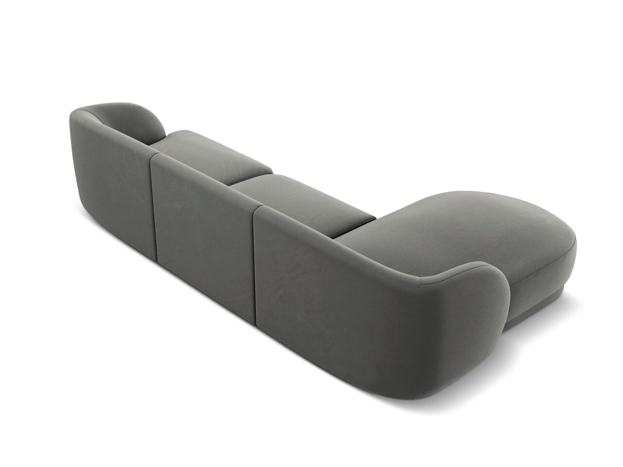 Coltar stanga 4 locuri, Miley, Micadoni Home, BL, 259x155x74 cm, catifea, gri deschis - 2 | YEO