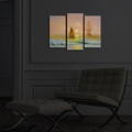 Set 3 tablouri decorative cu lumina LED, 3PATİACT-17, 20 x 39 cm, 2 piese, Multicolor