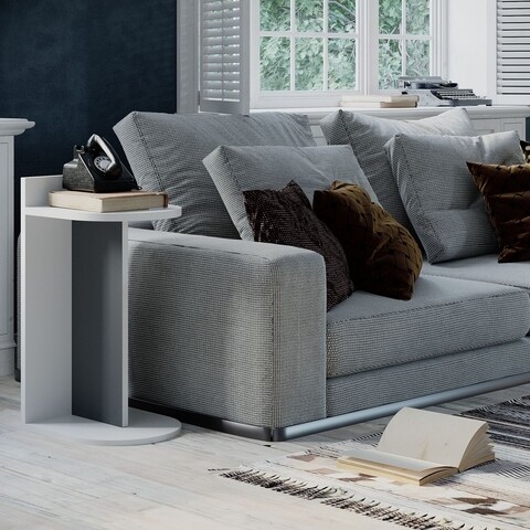 Masa Dom, Decortie, 32x60x32 cm, PAL melaminat, alb/antracit 32x60x32