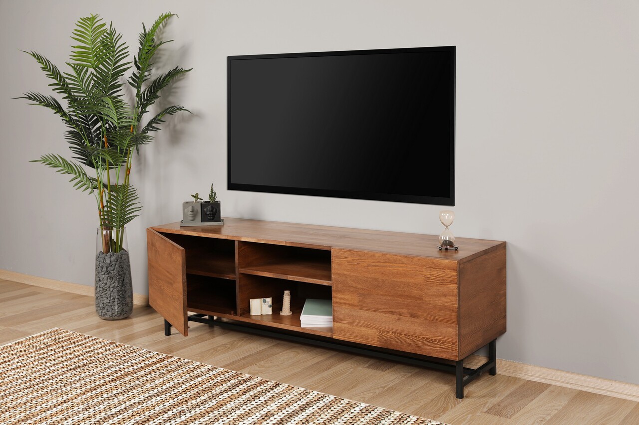 Comoda TV Wood, Puqa Design, 150x41x50 Cm, Maro