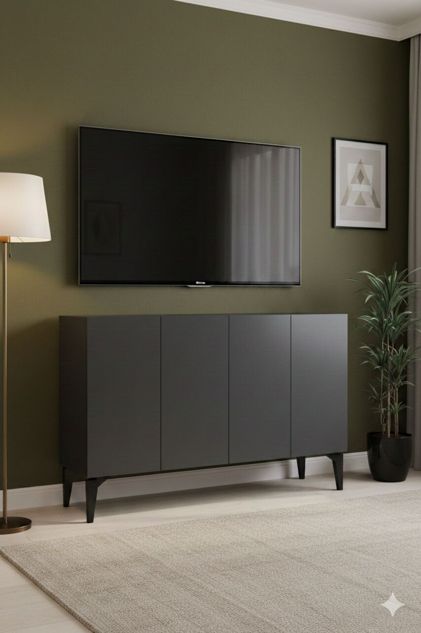 Consola, Hanah Home, Lipa 120, 120x79x32 cm, Antracit - view 4