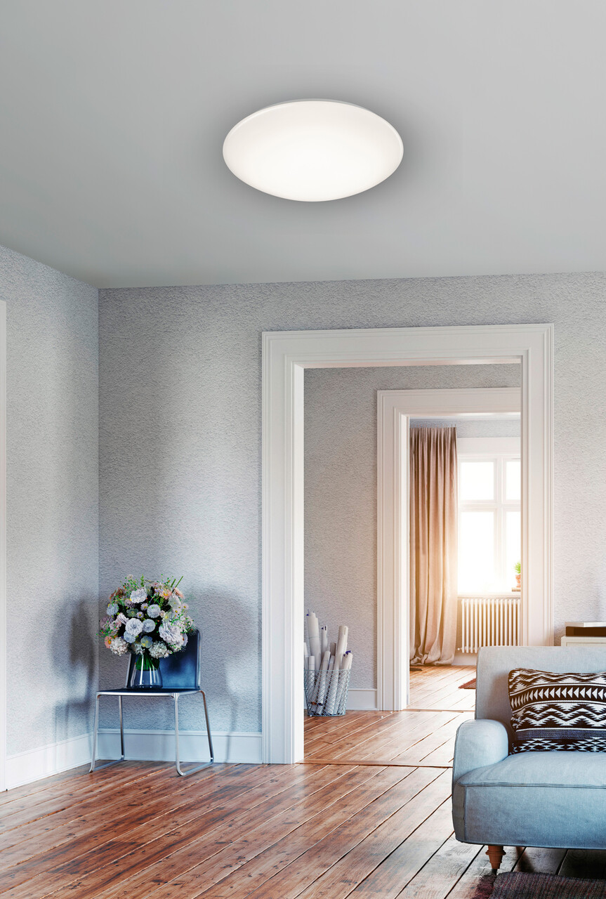 Plafoniera Lukida, RL, 38x10.5 cm, 18W, 1x SMD, plastic, alb