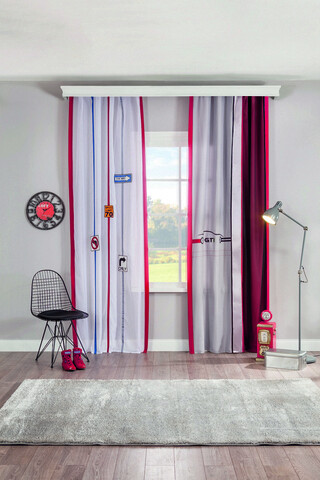 Perdea, biclass curtain (140x260 cm), Çilek, poliester