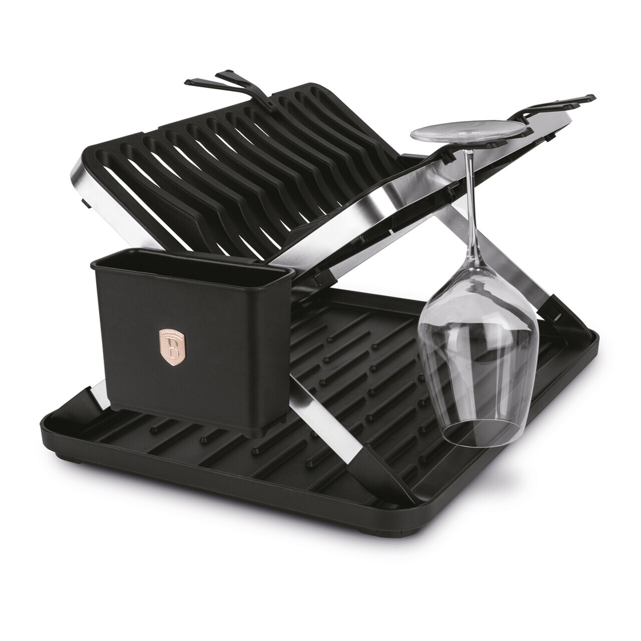 Scurgator de vase cu 2 etaje Berlinger Haus, Black Rose, 48x35.4x27.2 cm, inox/plastic, negru - imagine 3