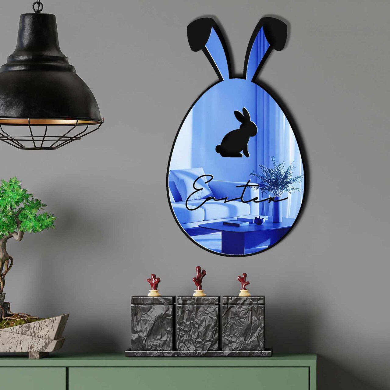Oglinda decorativa, EAS002BLUE, Baza din 100% EVA (Grosime: 10 mm), Albastru