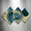 Set 4 tablouri decorative, 4MDF689833501, MDF, Imprimat UV, Multicolor