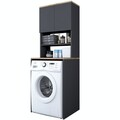 Dulap masina de spalat, Rani, KD101, 65x183 cm, PAL, Nuc / Antracit