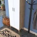 Cuier de perete, Rani, EA111, 60x198 cm, PAL, Nuc/Alb
