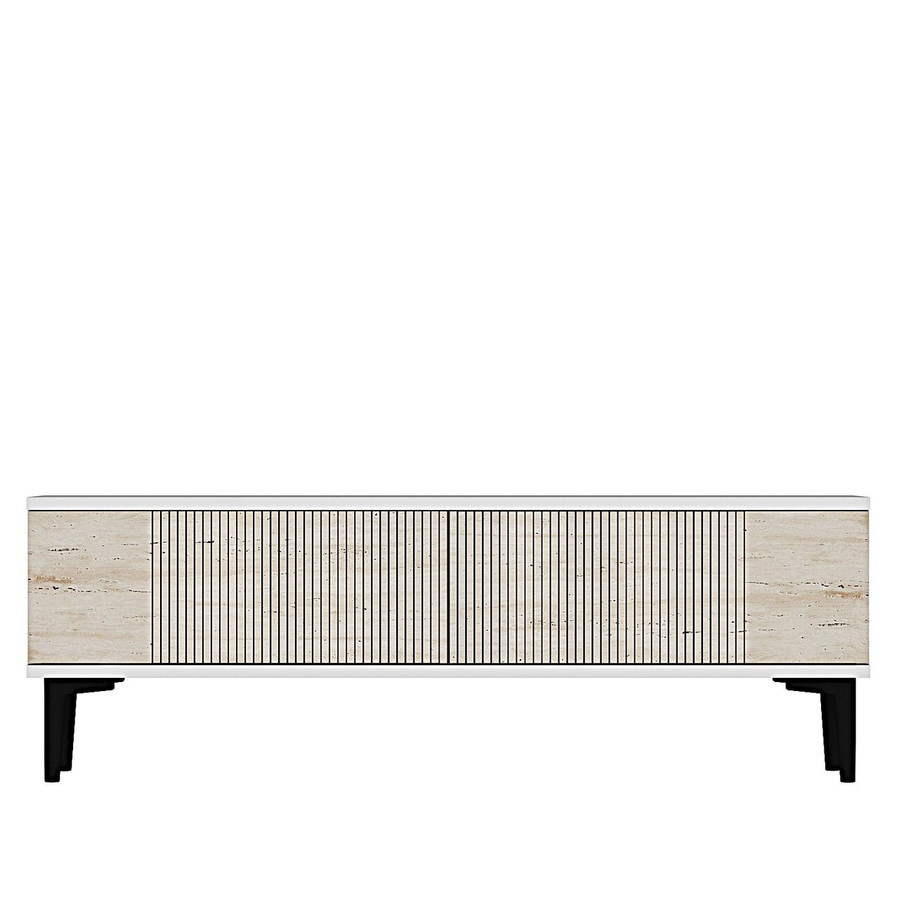 Comoda TV, Hanah Home, Corsa 120, 120x40.5x32 cm, Alb / Travertin - imagine 4