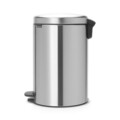 Cos de gunoi cu pedala, Brabantia, NewIcon Matt , 20 L, 38x29x46.7 cm, otel, argintiu