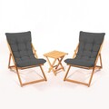 Set mobilier de gradina 3 piese, Meya Dekor, My005, Lemn de fag, Gri / Natural