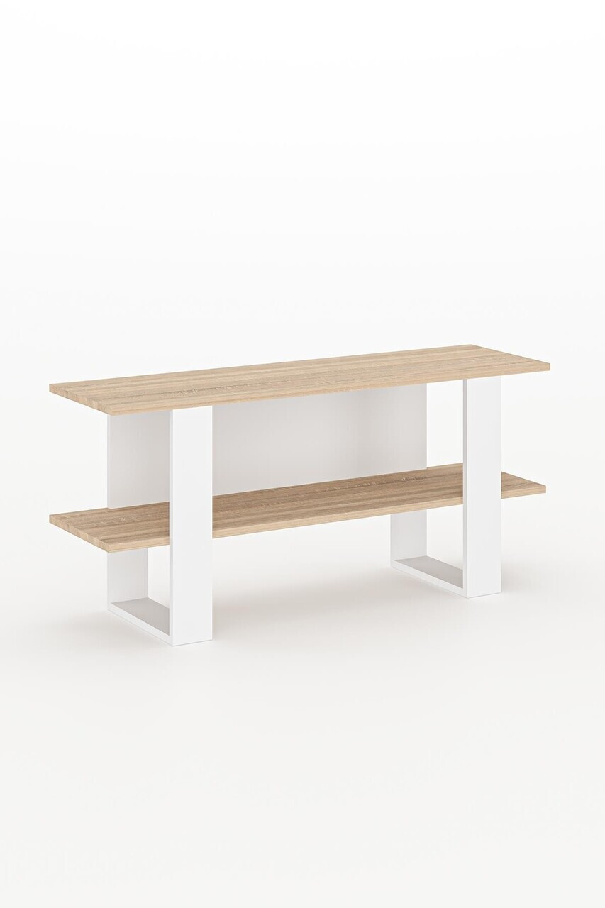 Comoda TV, Hanah Home, Harta, 120x55x35 cm, Stejar Sonomo / Alb — imaginea 3