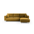Coltar extensibil dreapta 4 locuri ELTAP, RT-45NU, Dalia, 289x190x95 cm, lemn/poliester, mustar