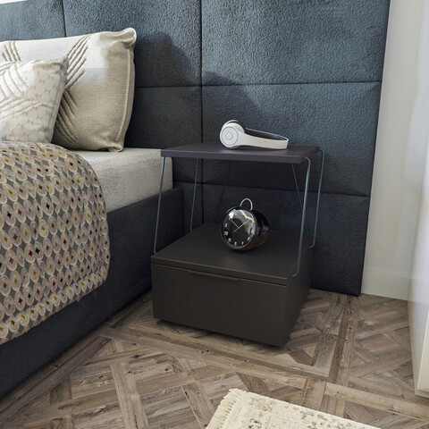 Noptiera, Kalune Design, Tekoba, 42x52x41 cm, Antracit 42x52x41 imagine 2022
