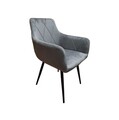 Scaun Fellice, Homla, 61x56x86 cm, metal/catifea din poliester, gri