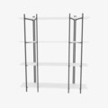 Corp biblioteca, Zena Home, Moss, 160x180x29.6 cm, PAL, Alb/Negru