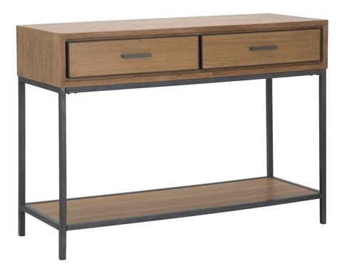 Consola male, mauro ferretti, 120 x 40 x 80 cm, fier/mdf, maro/gri