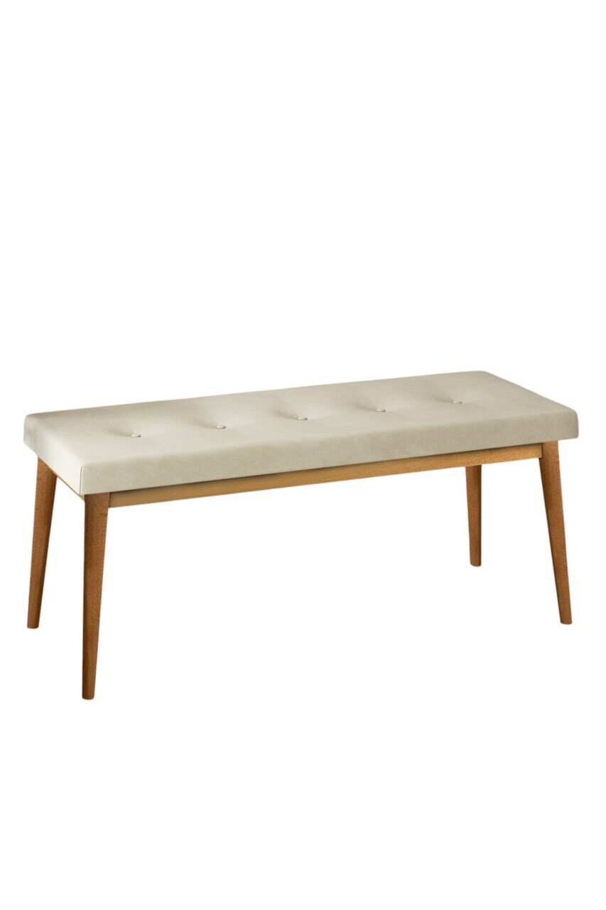 Banca, Hanah Home, Arwen Bench, Crem / Lemn natural — imaginea 2