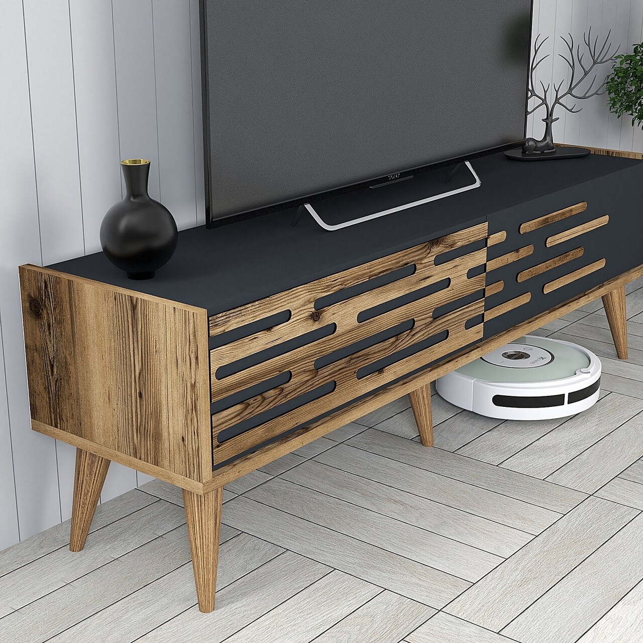 Comoda TV, Hanah Home, Valensiya 140, Nuc / Antracit - imagine 4