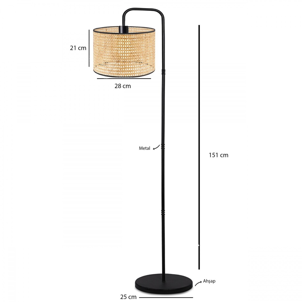 Lampadar, L'essentiel Maison, 780SGN3551, Crem/Negru - view 3
