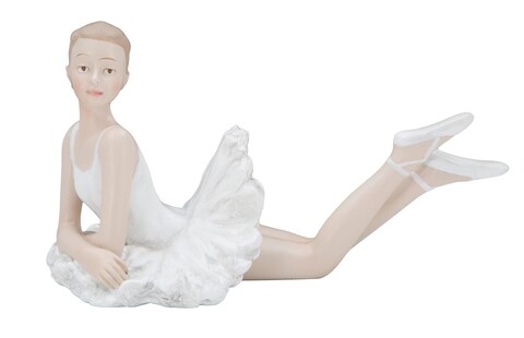 Decoratiune dancer dicy layng , mauro ferretti, 12x7.5x11 cm, polirasina, alb