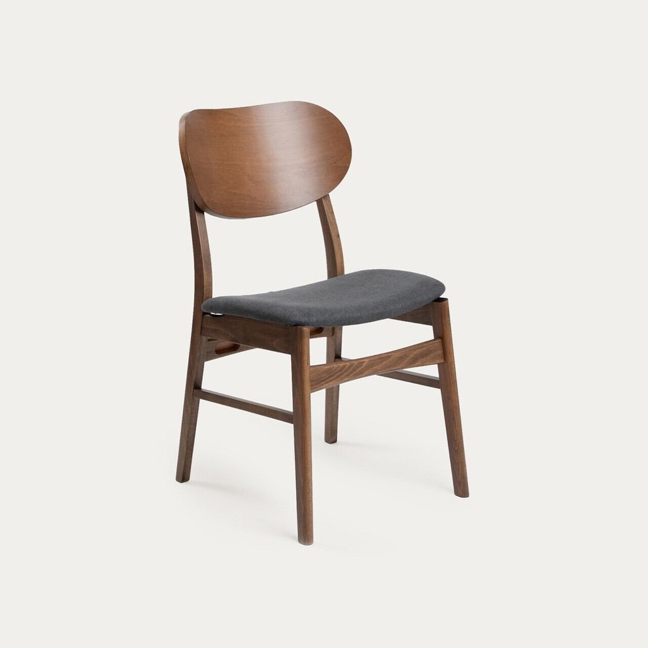 Set 2 scaune Nergu, Homla, 46x54.2x80 cm, lemn/poliester, maro/gri — imaginea 4