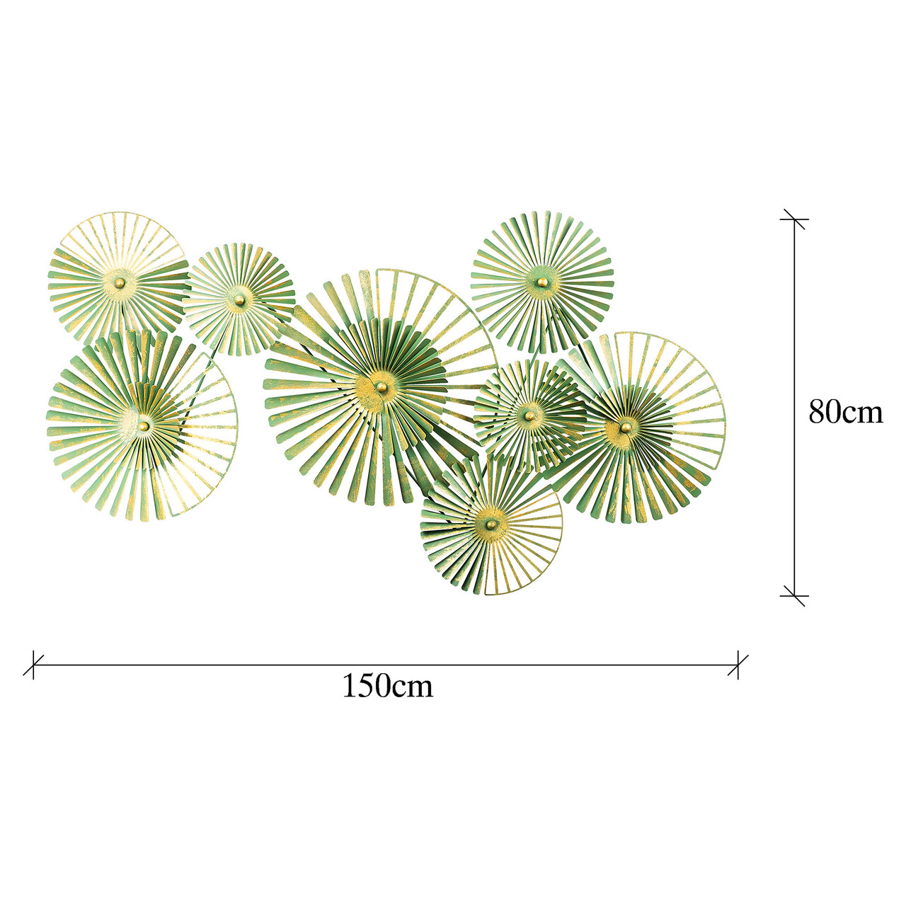 Decoratiune de perete, Weihai, Metal, Dimensiune: 150 x 82 x 14 cm, Verde