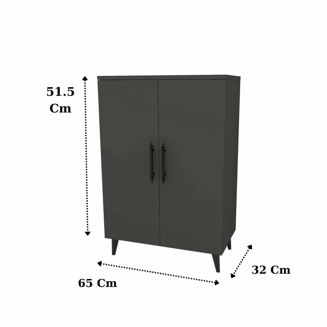 Dulap multifunctional, Hanah Home, 3 Raf 2 Kapak, 65x94.5x32 cm, Antracit — imaginea 6