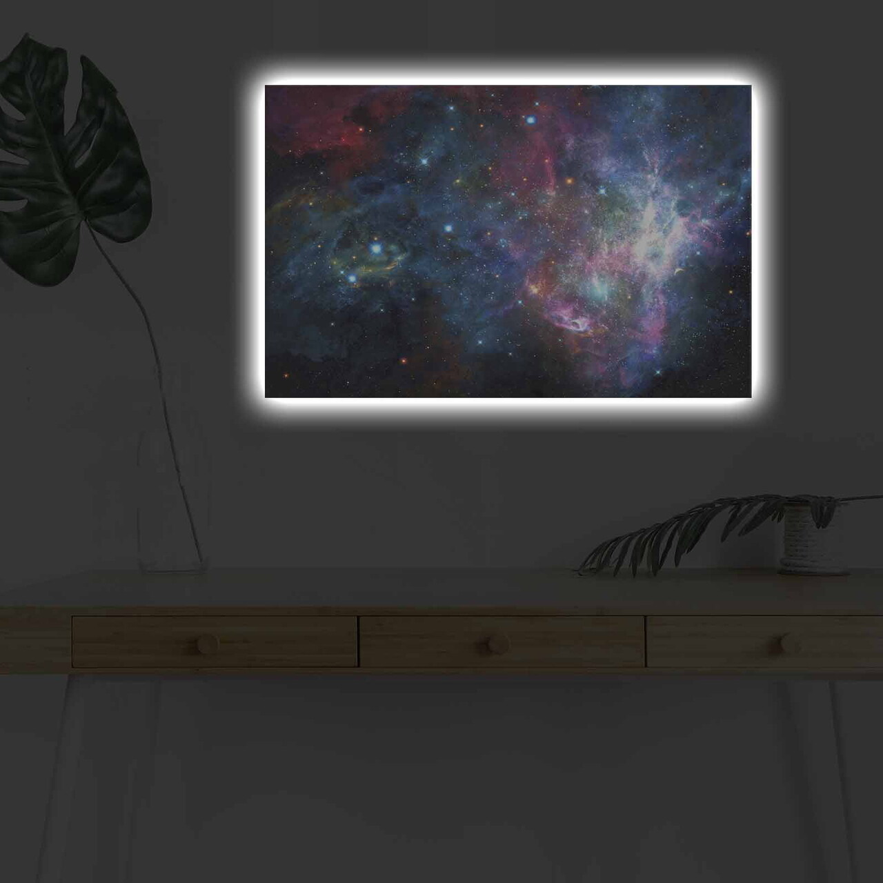 Tablou decorativ cu lumina LED, NASA-024, Dimensiune: 45 x 70 cm, Multicolor - view 3