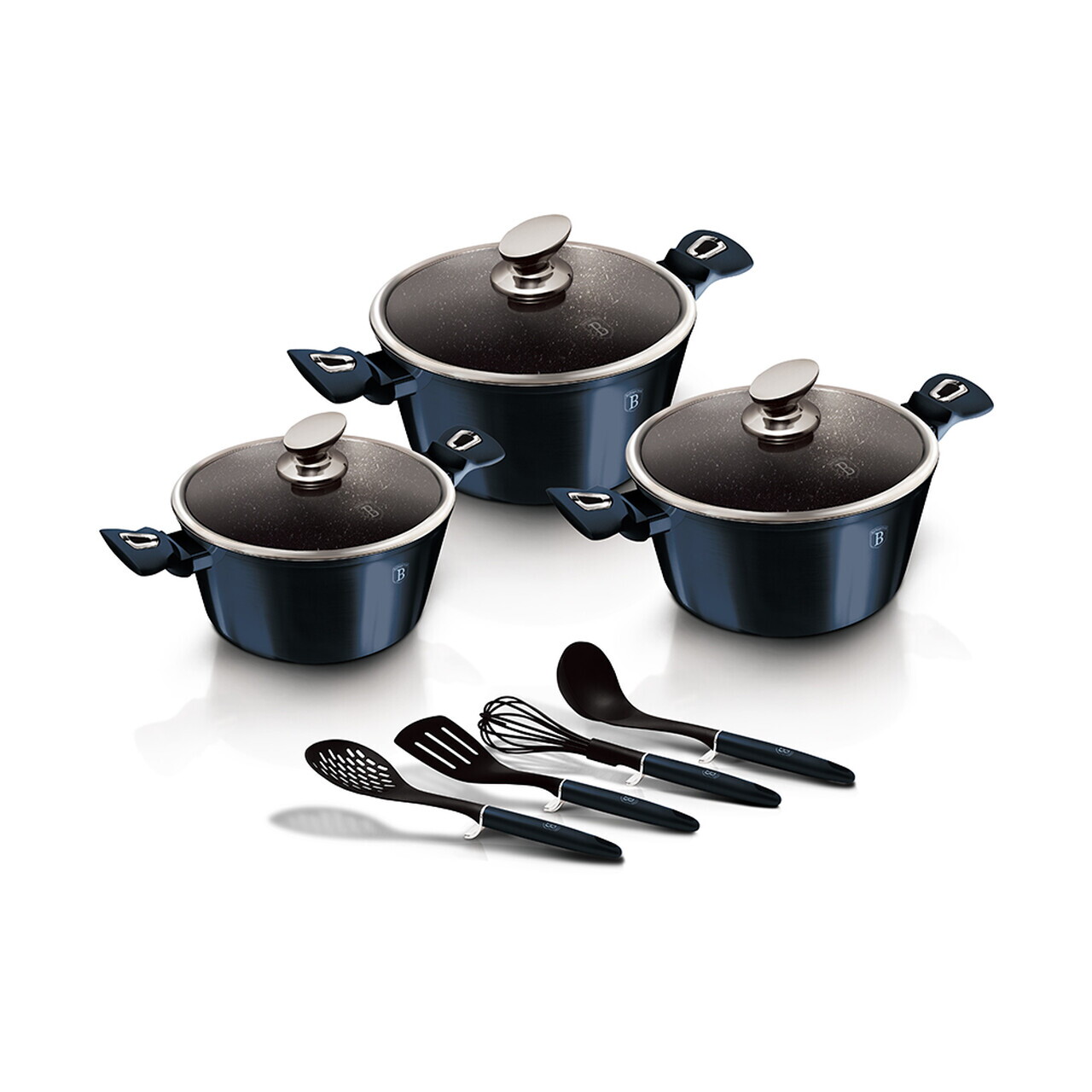 Set pentru gatit Berlinger Haus, Aquamarine, 10 piese, aluminiu forjat, blue - view 4