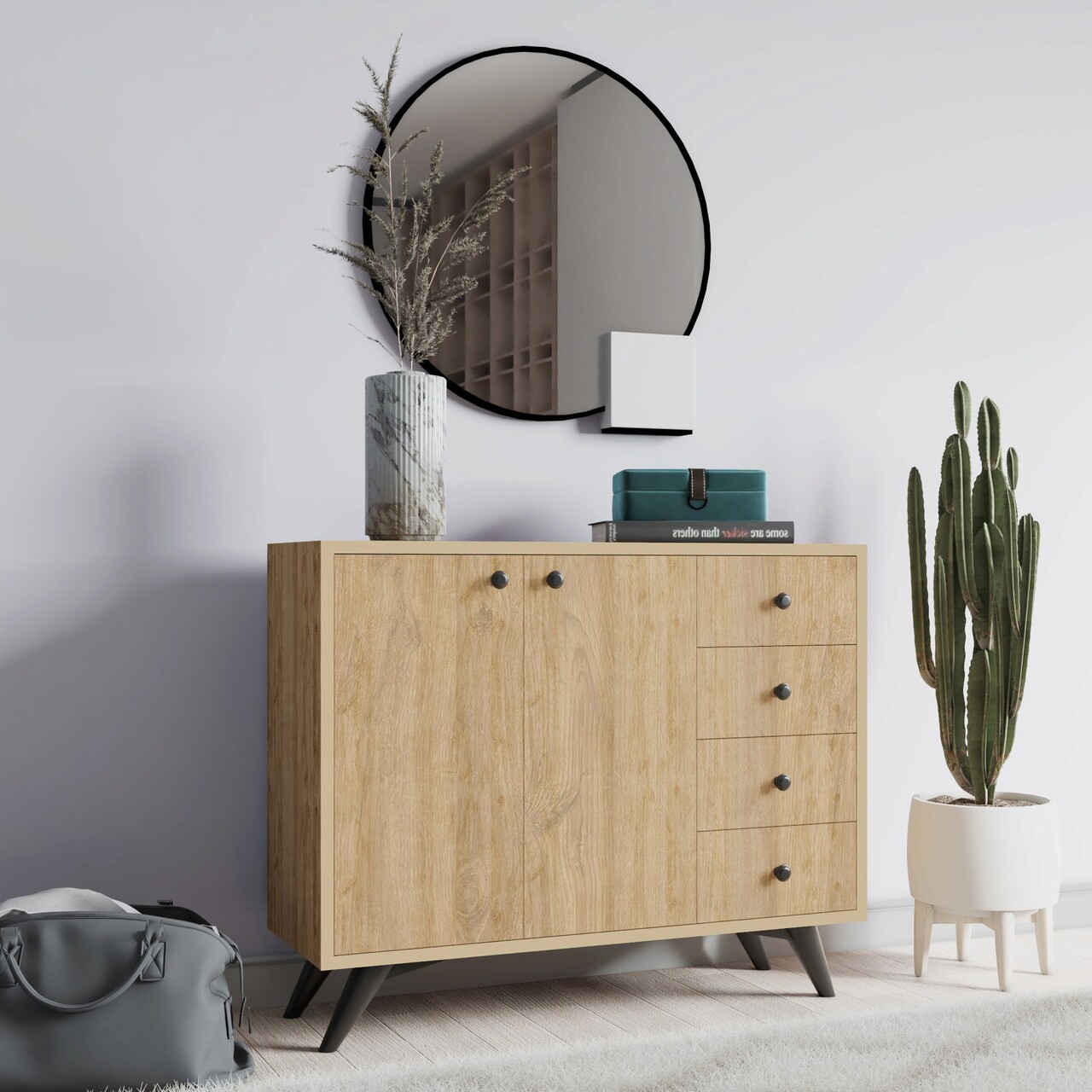 Dulap multifunctional, Mod Design, Waga, 100x82x35 cm, Stejar - 1 | YEO