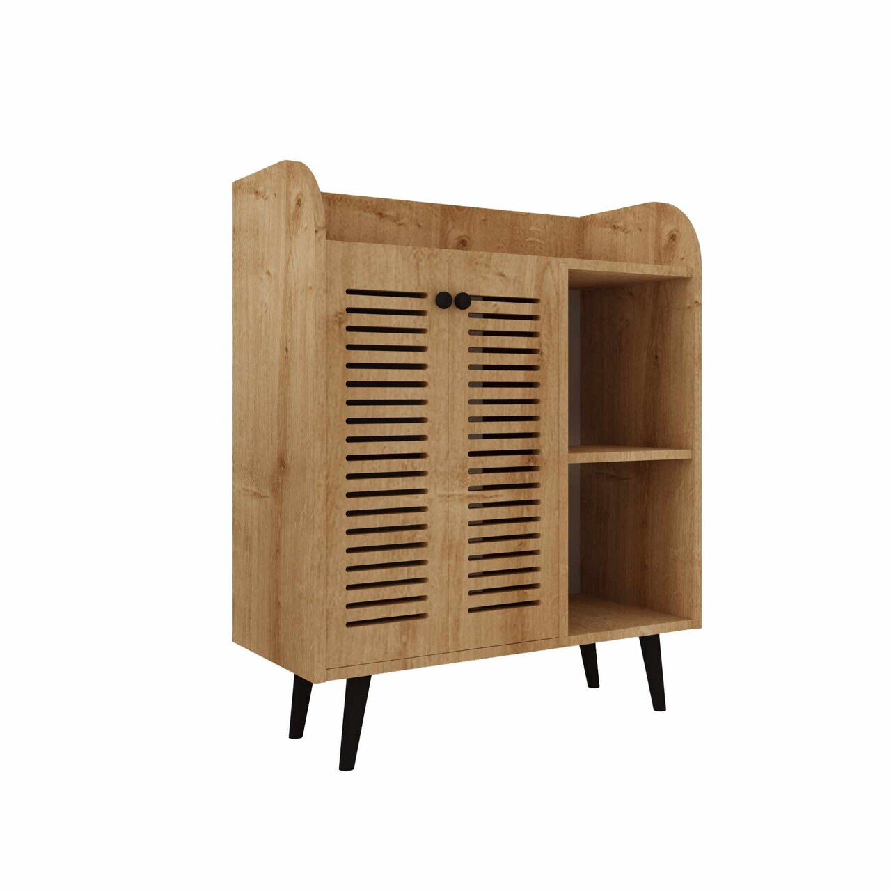 Dulap de bar pentru cafea, Hanah Home, Magnetar, 90x109x40 cm, MDF, Maro - view 3
