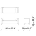 Bancheta Nred, Ndesign, 162x52x58 cm, lemn, crem