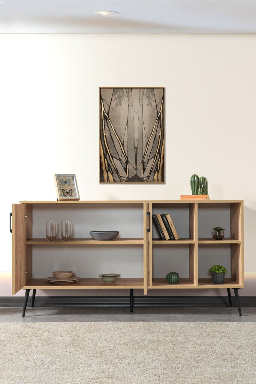 Consola, Hanah Home, Şile 4608, 160x83x44 cm, PAL, Maro — imaginea 2