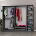 Dulap pentru haine, Minerva, Kale 210, 225x210x52 cm, PAL, Antracit