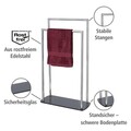 Suport pentru prosoape Ravina, Wenko, 48x20x80 cm, inox/sticla temperata, argintiu/negru