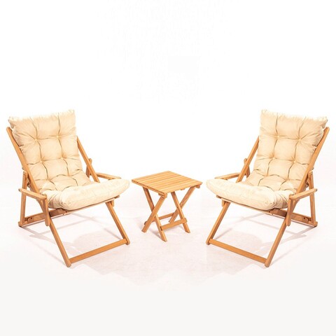 Set mobilier de gradina 3 piese, meya dekor, my005, maro / crem