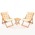 Set mobilier de gradina 3 piese, Meya Dekor, MY005, Maro / Crem