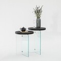 Set masute de cafea, Neostill, Serenity 2, Sticla temperata, Antracit / Transparent