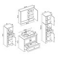 Set Dulap de Baie cu Chiuvetă și Oglindă (4 Piese), Hanah Home, 2395, MDF-LAM, Alb mat