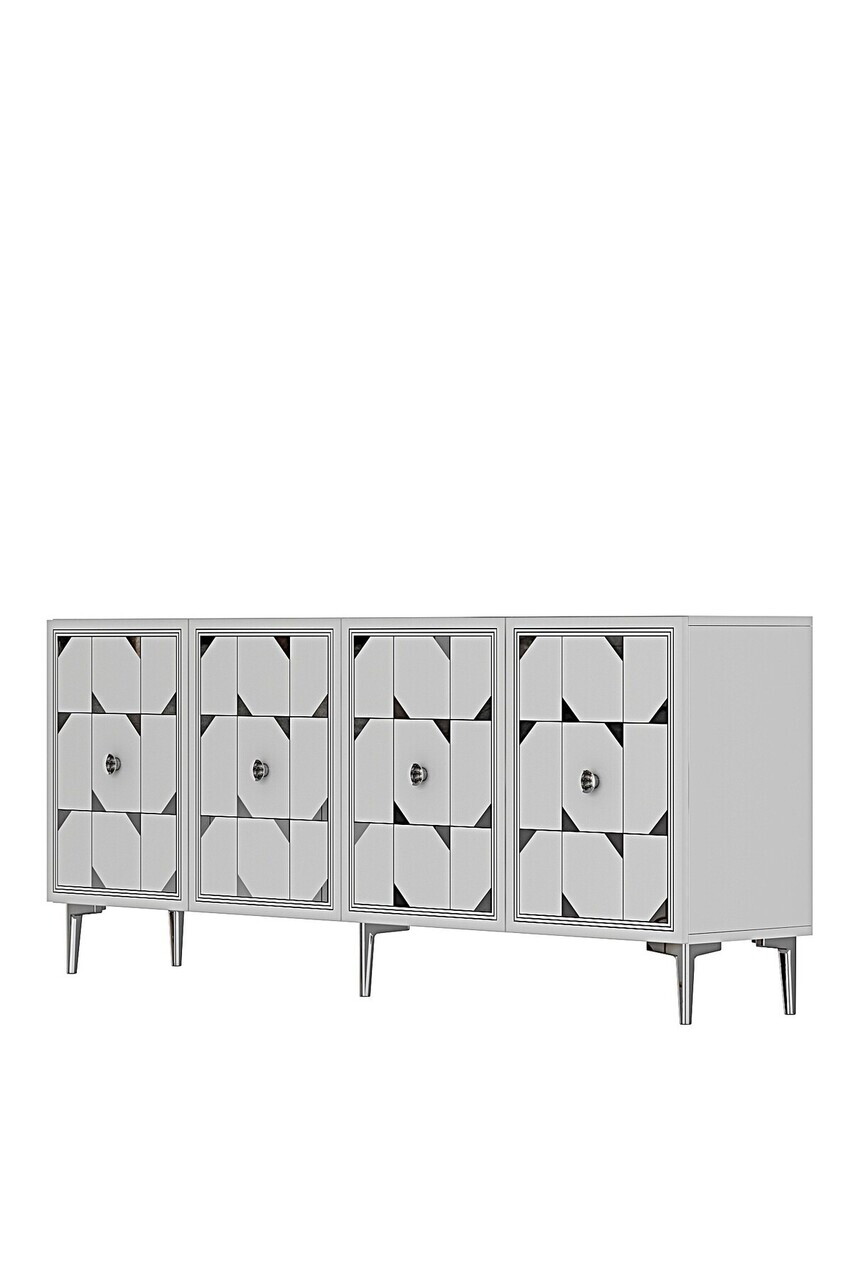 Consola, Hanah Home, Moka 150, 150x75x32 cm, Alb / Argintiu — imaginea 5