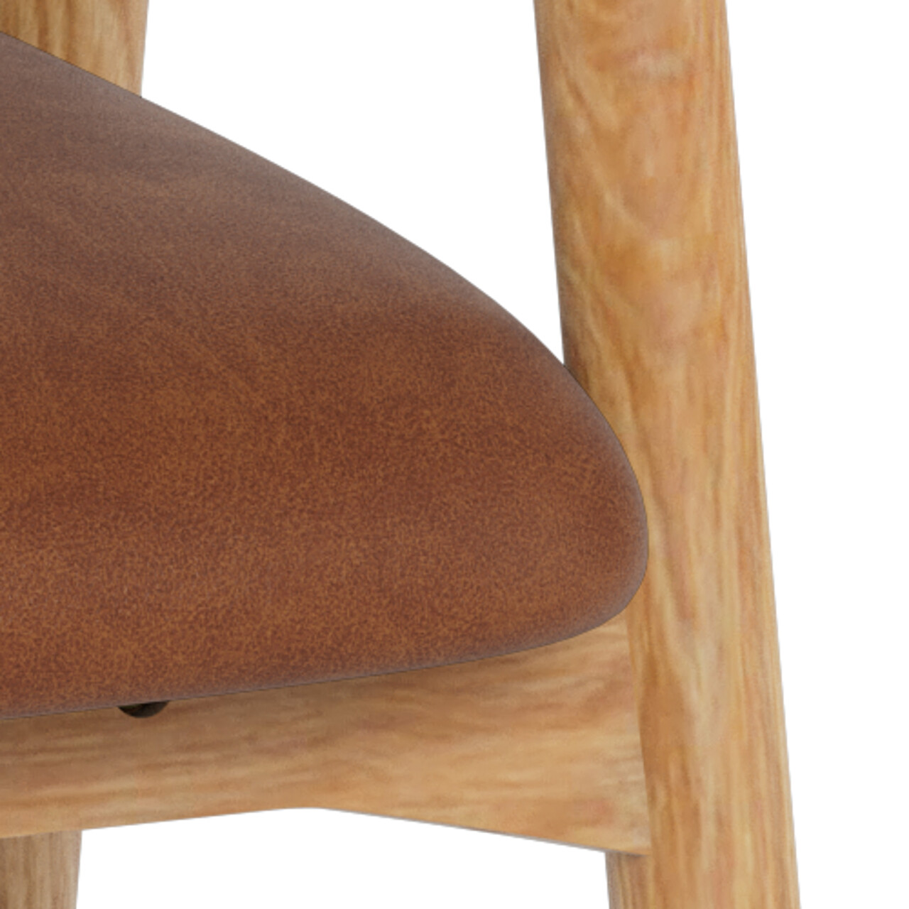 Scaun Addi, Actona, 56x54x75.5 cm, piele ecologica/lemn de stejar, brandy - view 4