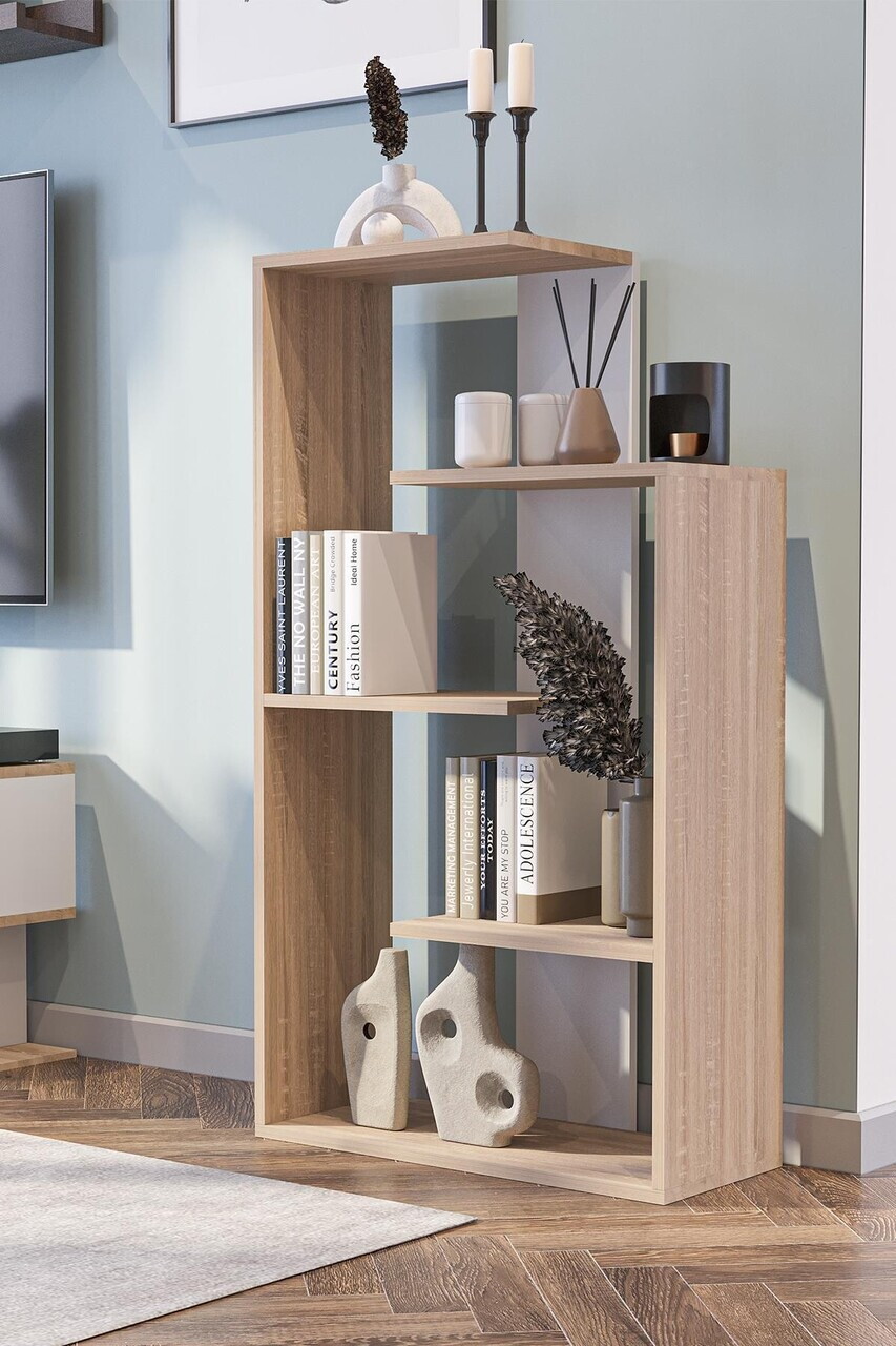 Corp biblioteca, Hanah Home, Luma, 29x125x70 cm, Stejar Sonomo