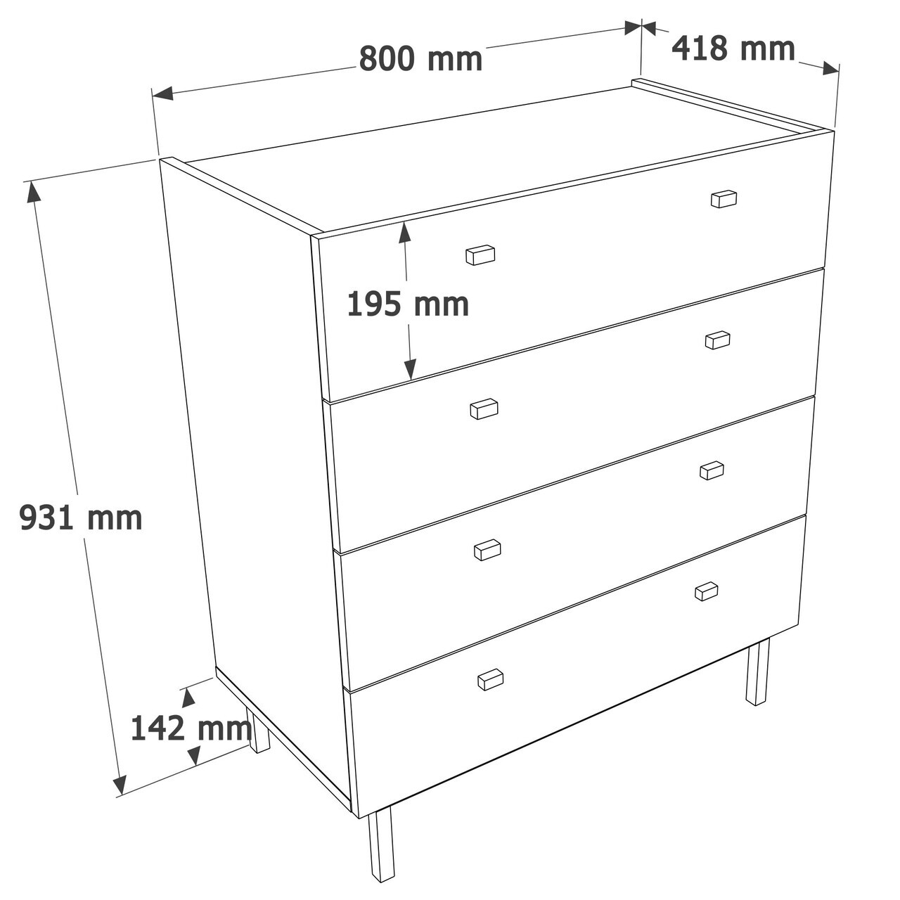 Dulap, Hanah Home, Luke, 80x93.1x41.8 cm, PAL, Alb — imaginea 6