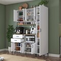 Dulap multifunctional, Hanah Home, JE260, 160x218.6x45 cm, Alb/Maro