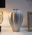Vaza decorativa Potter, Mauro Ferretti, 21x40 cm, ceramica, alb/auriu