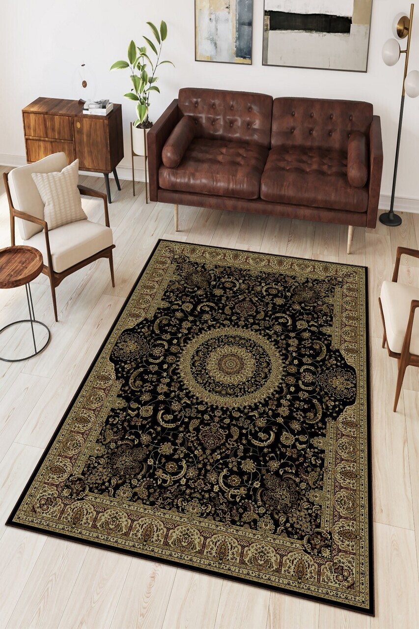 Covor W729 100x200 cm Poliester Negru