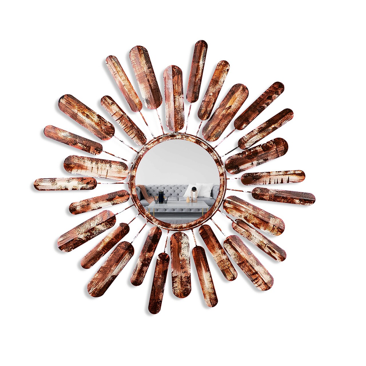 Oglinda decorativa, Mirror Sun 3, Dimensiuni: 75 x 75 x 4 cm, Multicolor - view 6